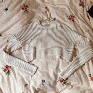 UO White Big Sur Cropped Sweater